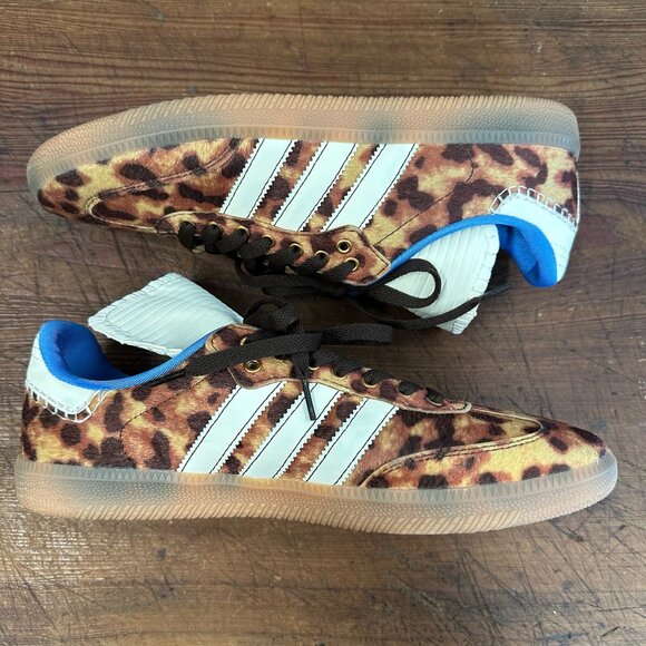 Adidas x Wales Bonner Samba Pony Sneaker Leopard Print Men's 9 Women's 10 - Picture 10 of 14